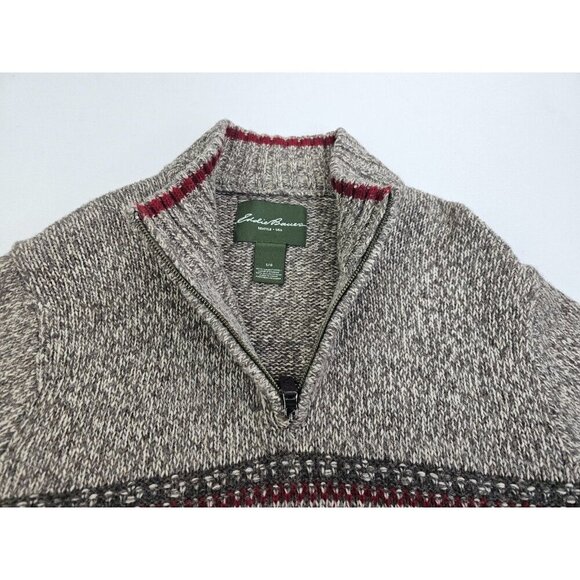Eddie Bauer Size Large Men 1/4 Zip Lambs Wool Blend Pullover Long Sleeve Sweater - Picture 5 of 8